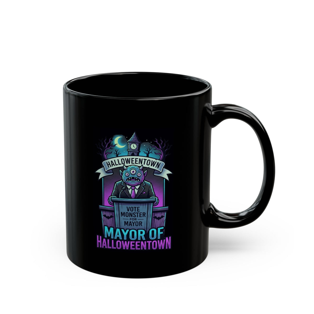 "Mayor Of Halloweentown" Black Ceramic Mug