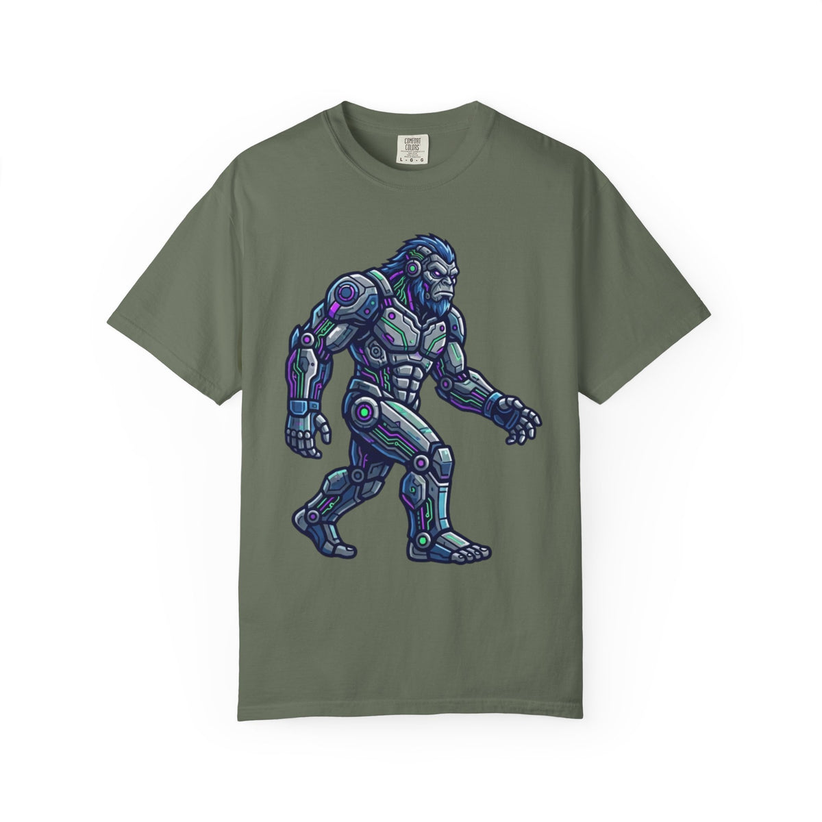 Color: Moss | Cyber Bigfoot Unisex Garment-Dyed Tee