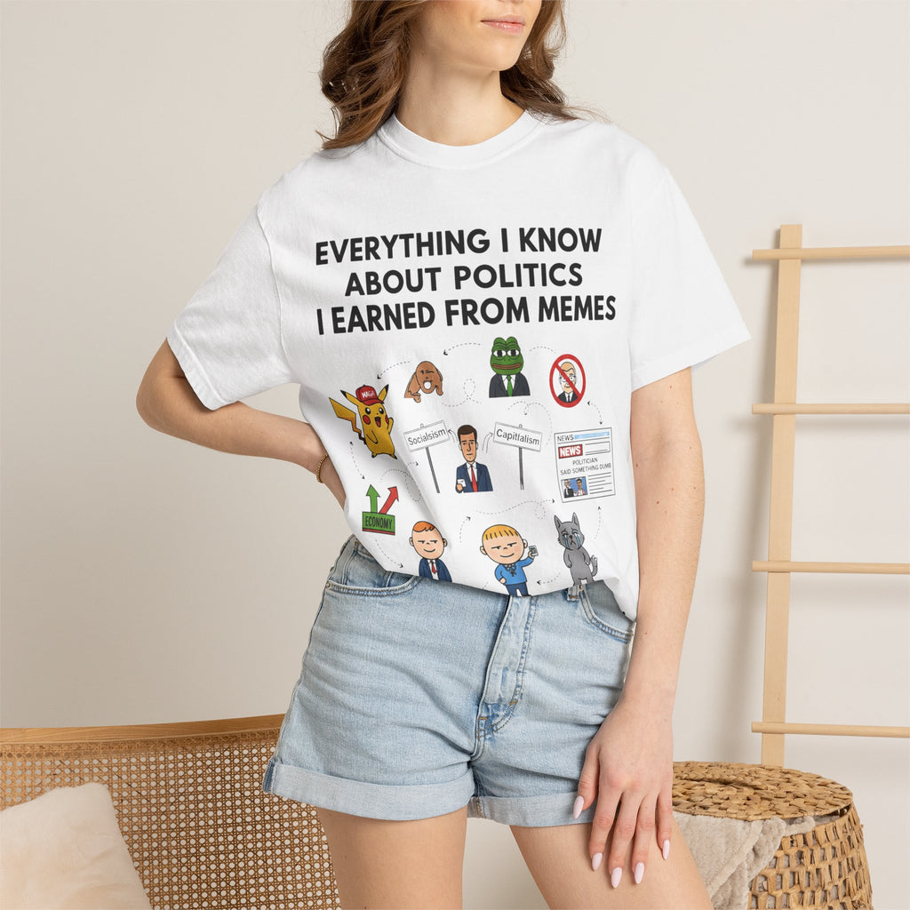 "Advanced Degrees in Memes" Unisex Garment-Dyed T-shirt