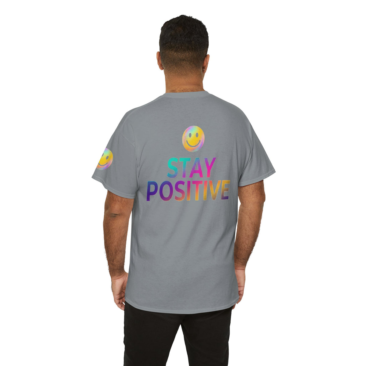 Color: Gravel | Stay Positive Premium Graphic Tee