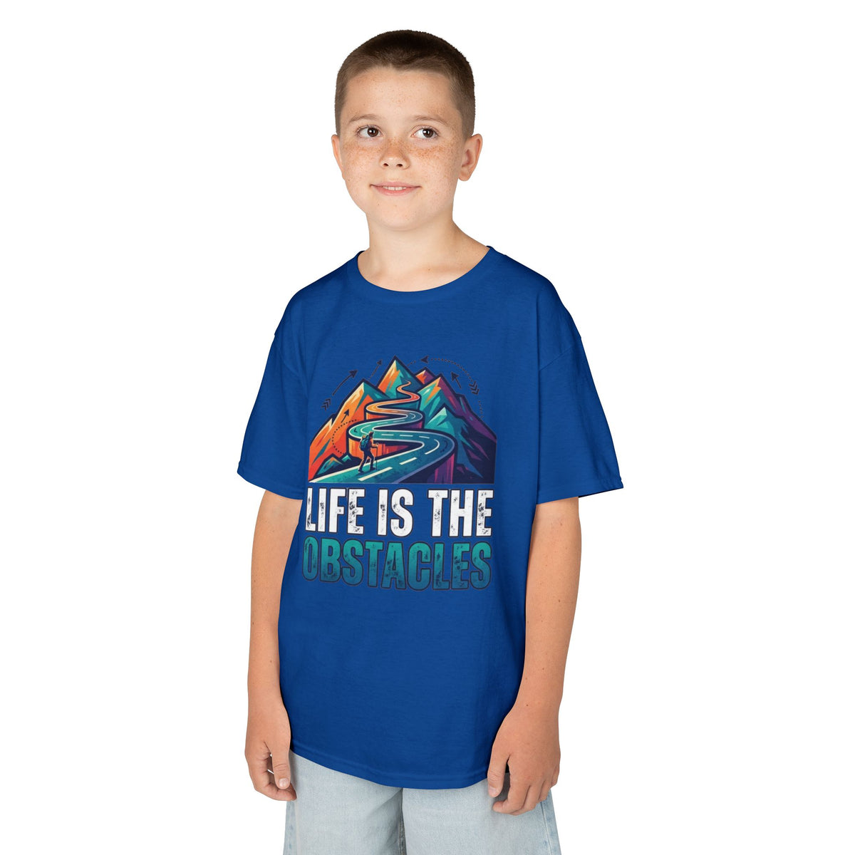 Color: Royal | Life Is The Obstacles Kids Tee