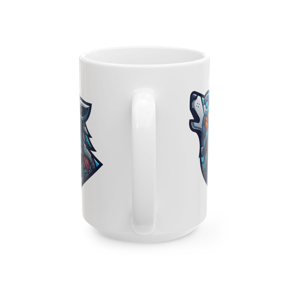 "Cyber Wolf" White Ceramic Mug — Graphic