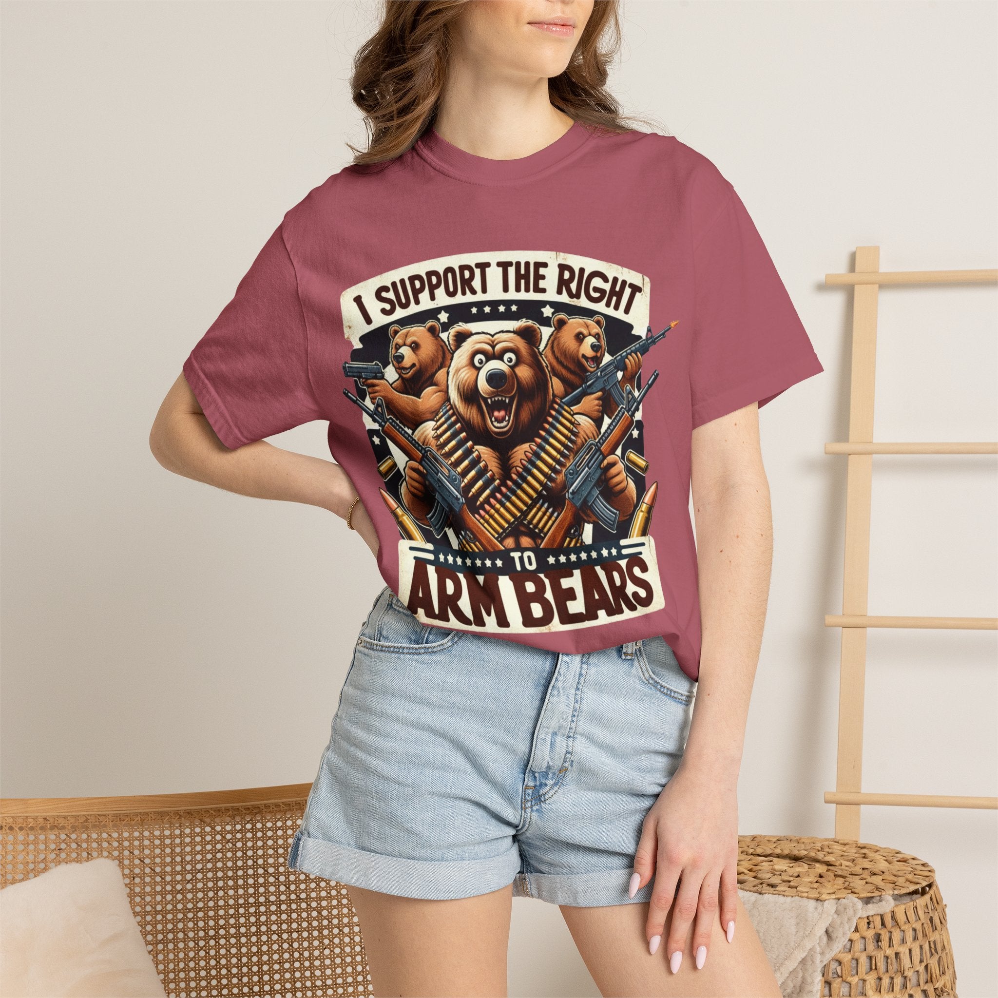 "The Right to Arm Bears (Tactical Trio)" Unisex Garment-Dyed T-shirt