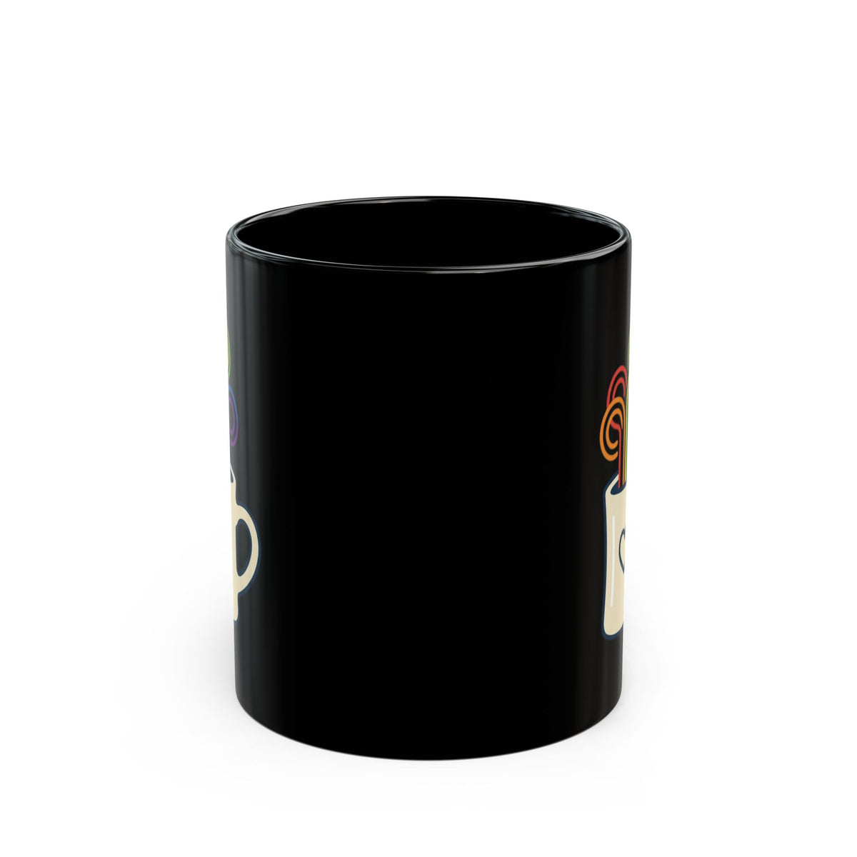 "Strong Loud Extra Steamy" Black Ceramic Mug — Graphic