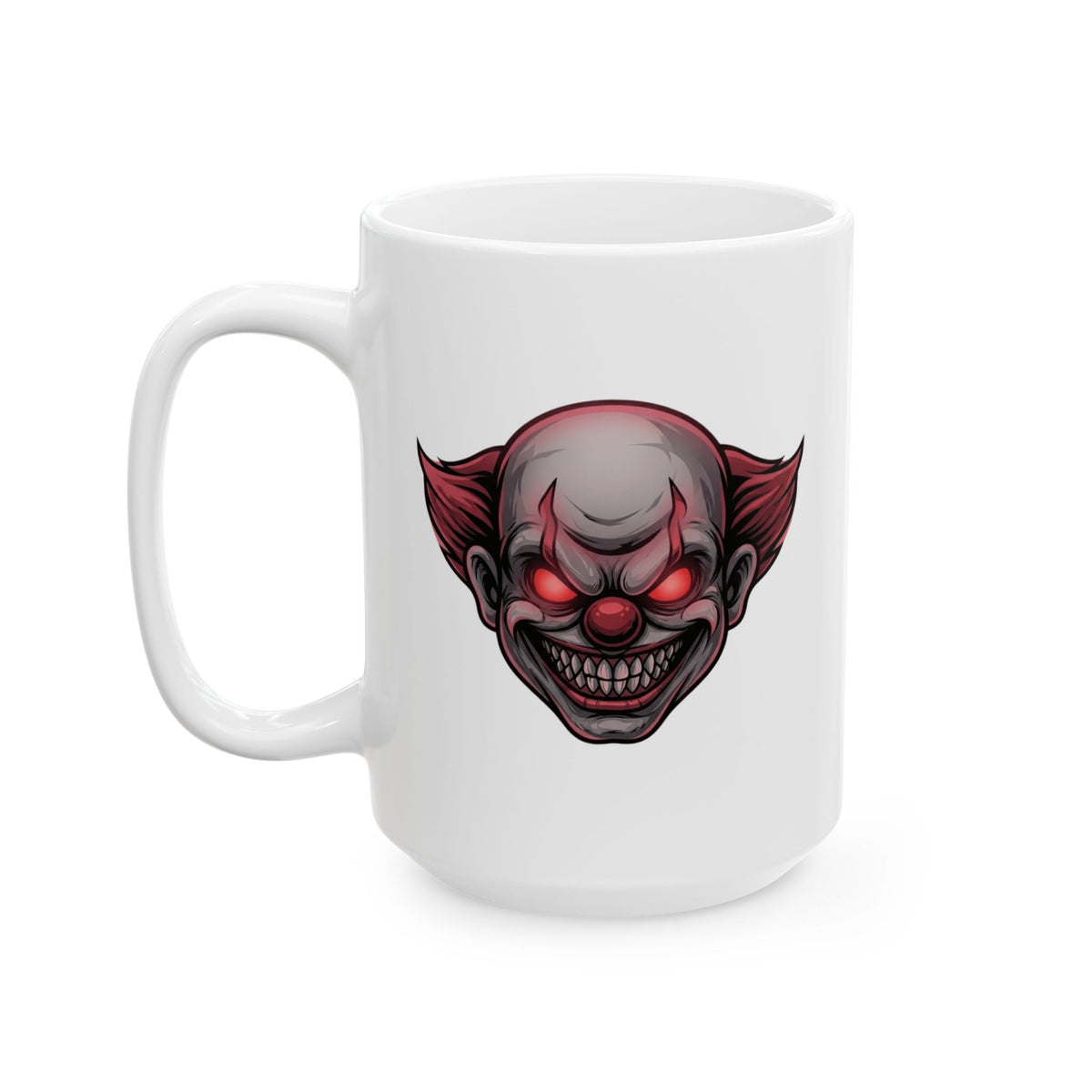 "Clown Play" White Ceramic Mug — Graphic