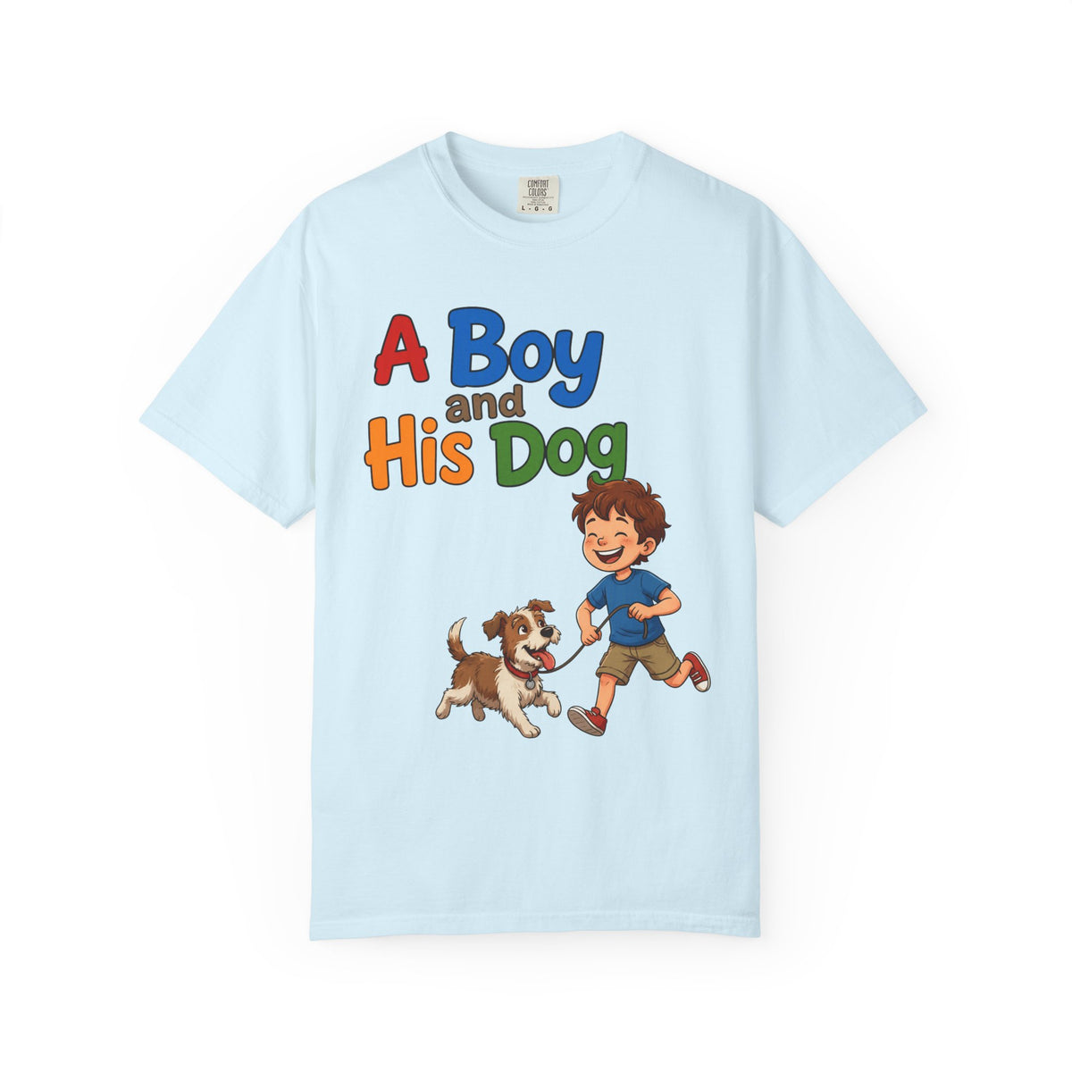 Color: Chambray | A Boy And His Dog Unisex Garment-Dyed Tee