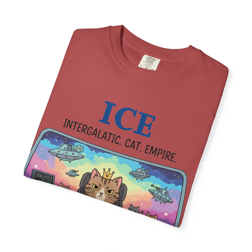 "ICE (Intergalactic Cat Empire)" Unisex Garment-Dyed T-shirt