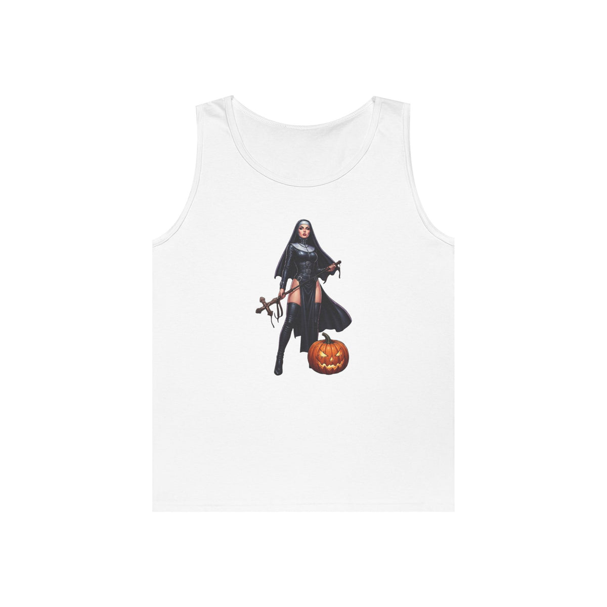 Color: White | Sexy Halloween Nun Tank Top