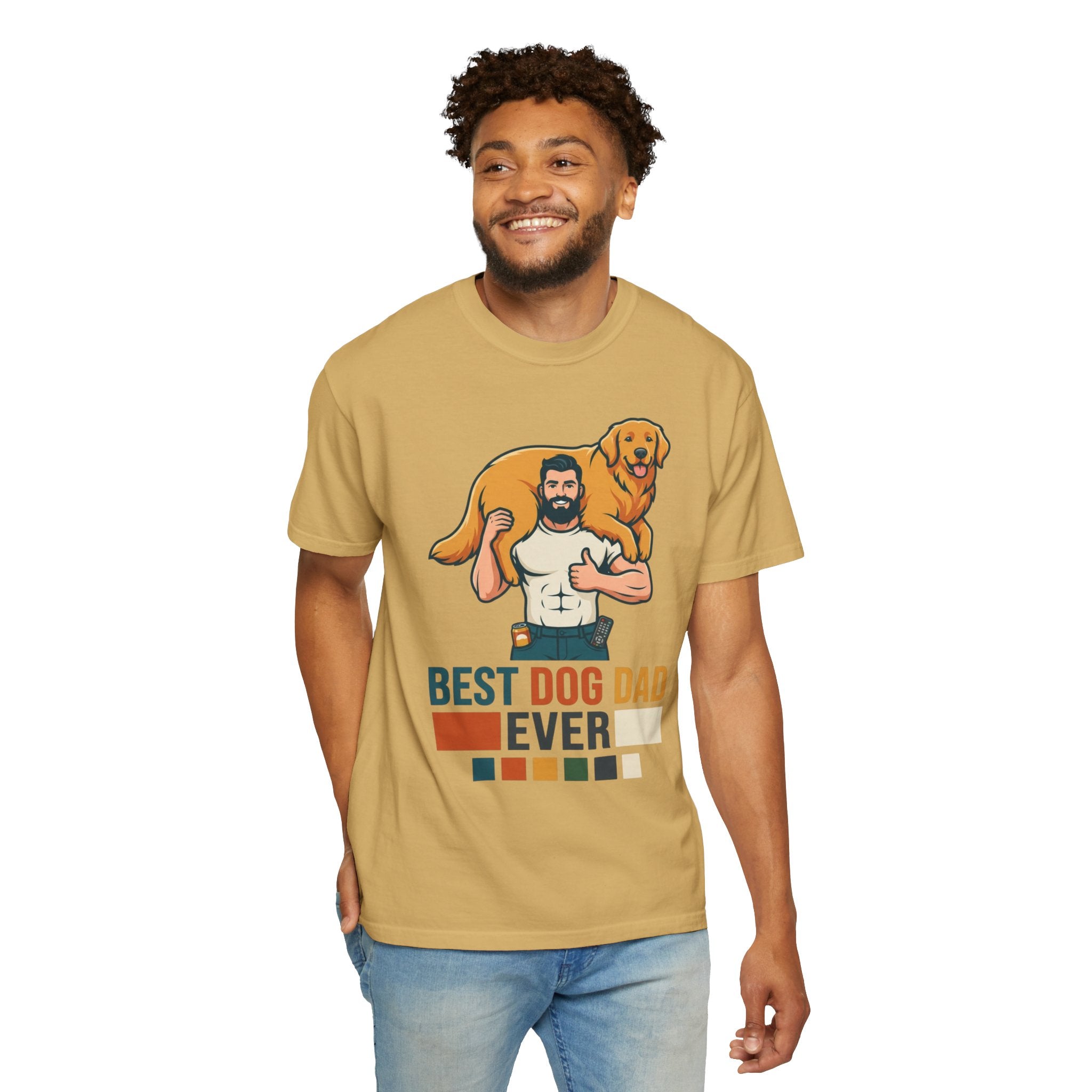 "Best Dog Dad" Unisex Garment-Dyed Tee