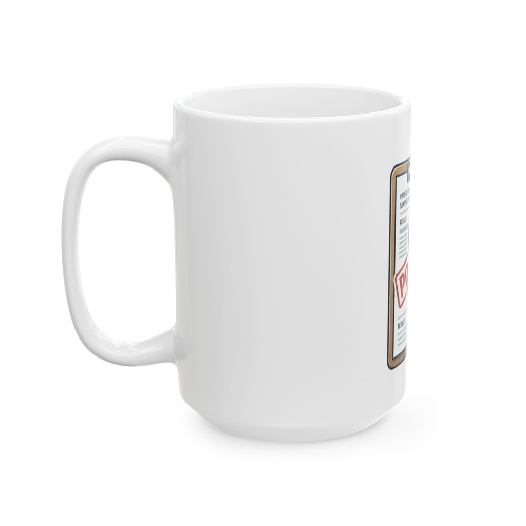 "False Positive IPA" White Ceramic Mug — Graphic