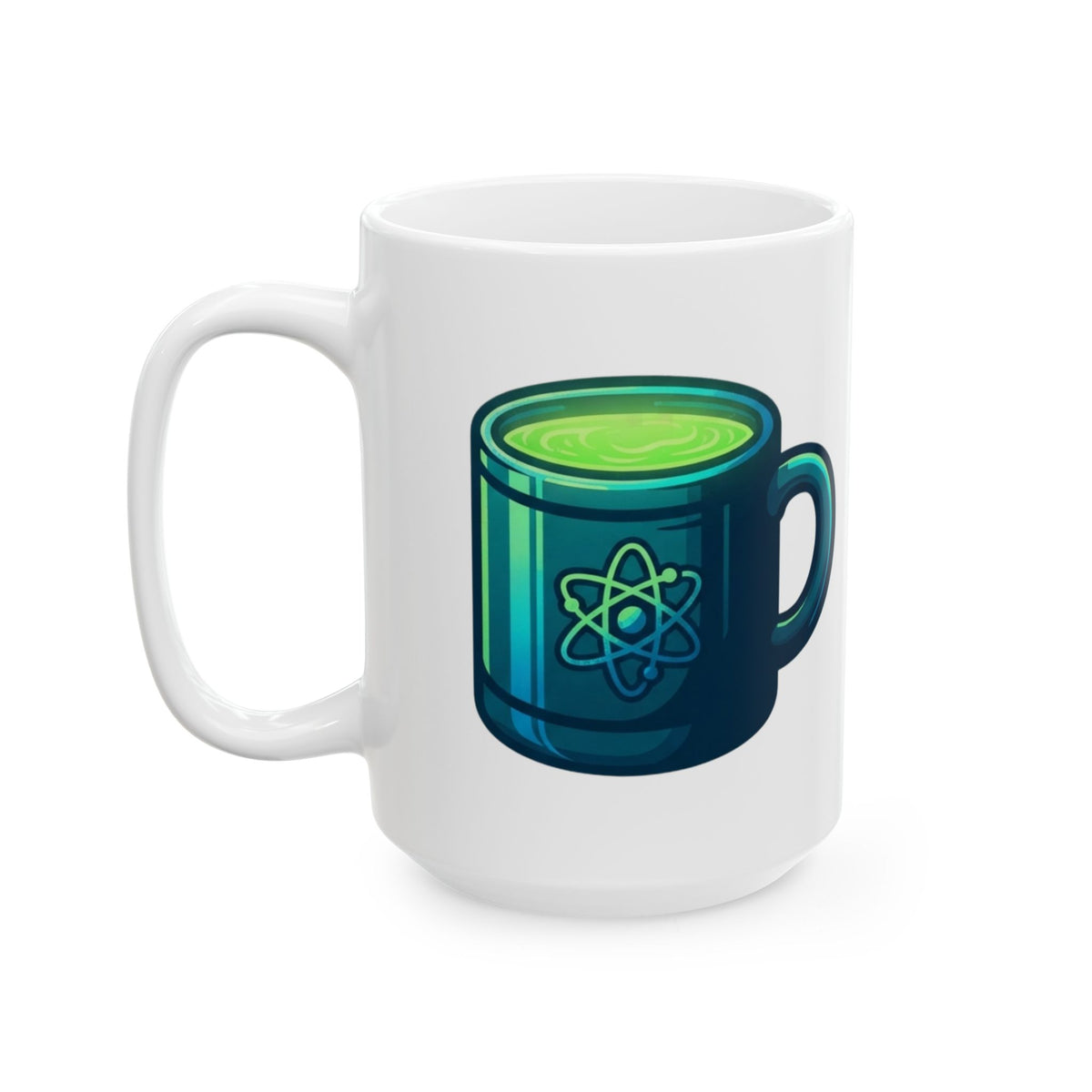 "I Like My Radiation Like My Coffee" White Ceramic Mug — Graphic
