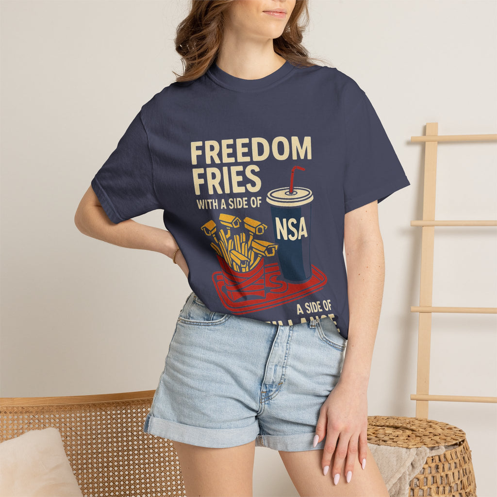 "Freedom Fries (With Extra Eyes)" Unisex Garment-Dyed T-shirt