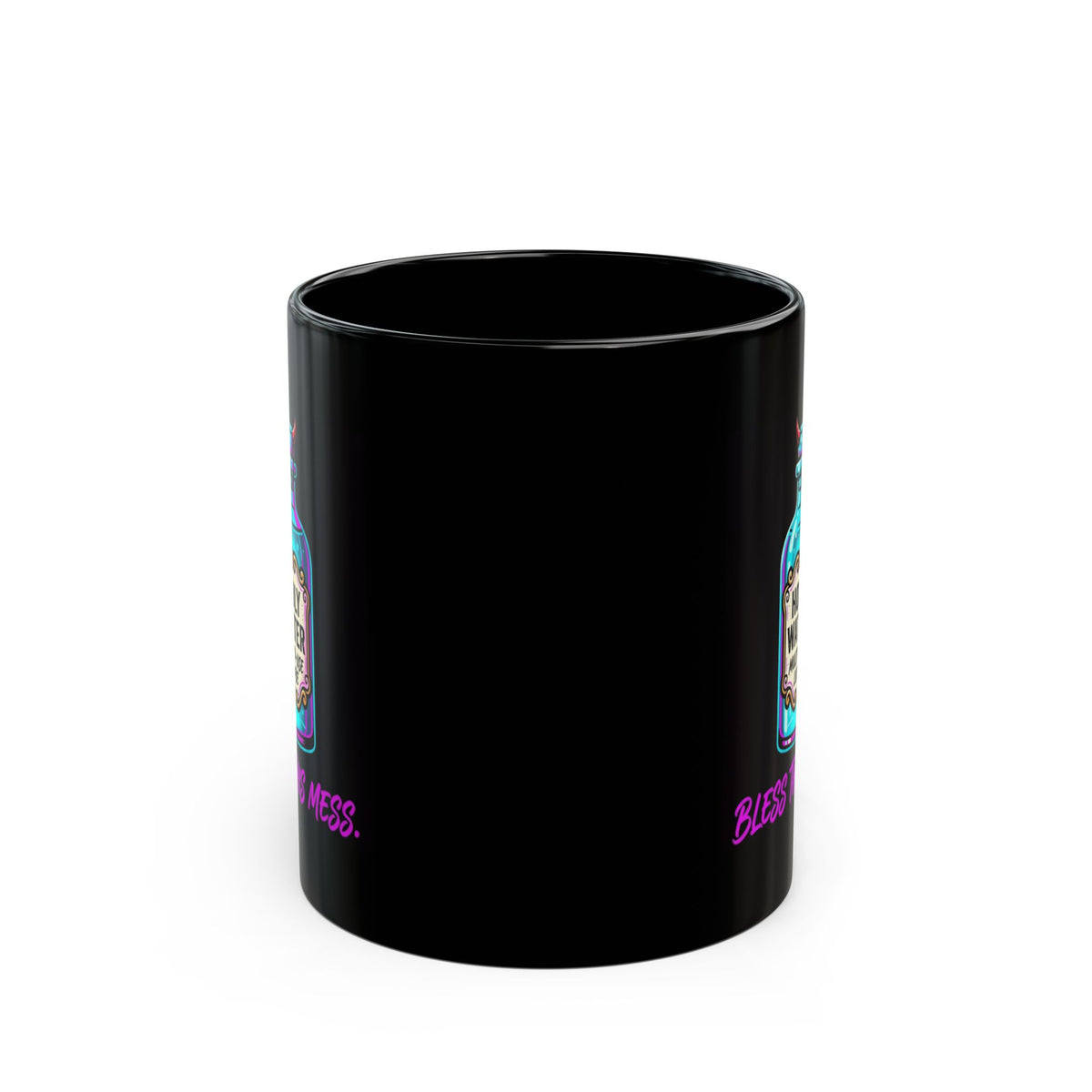 "Holy Lube" Black Ceramic Mug