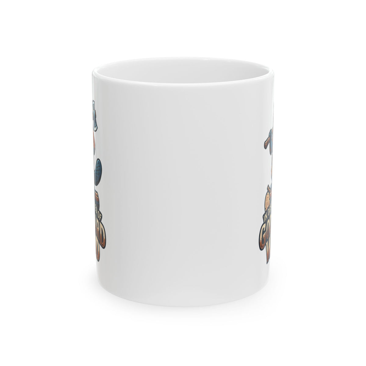 "In Desperate Need of Good Hard Wood" White Ceramic Mug
