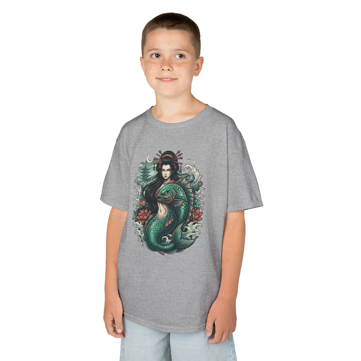 Color: Sport Grey | Ningyo (Japanese Folklore) Kids Tee