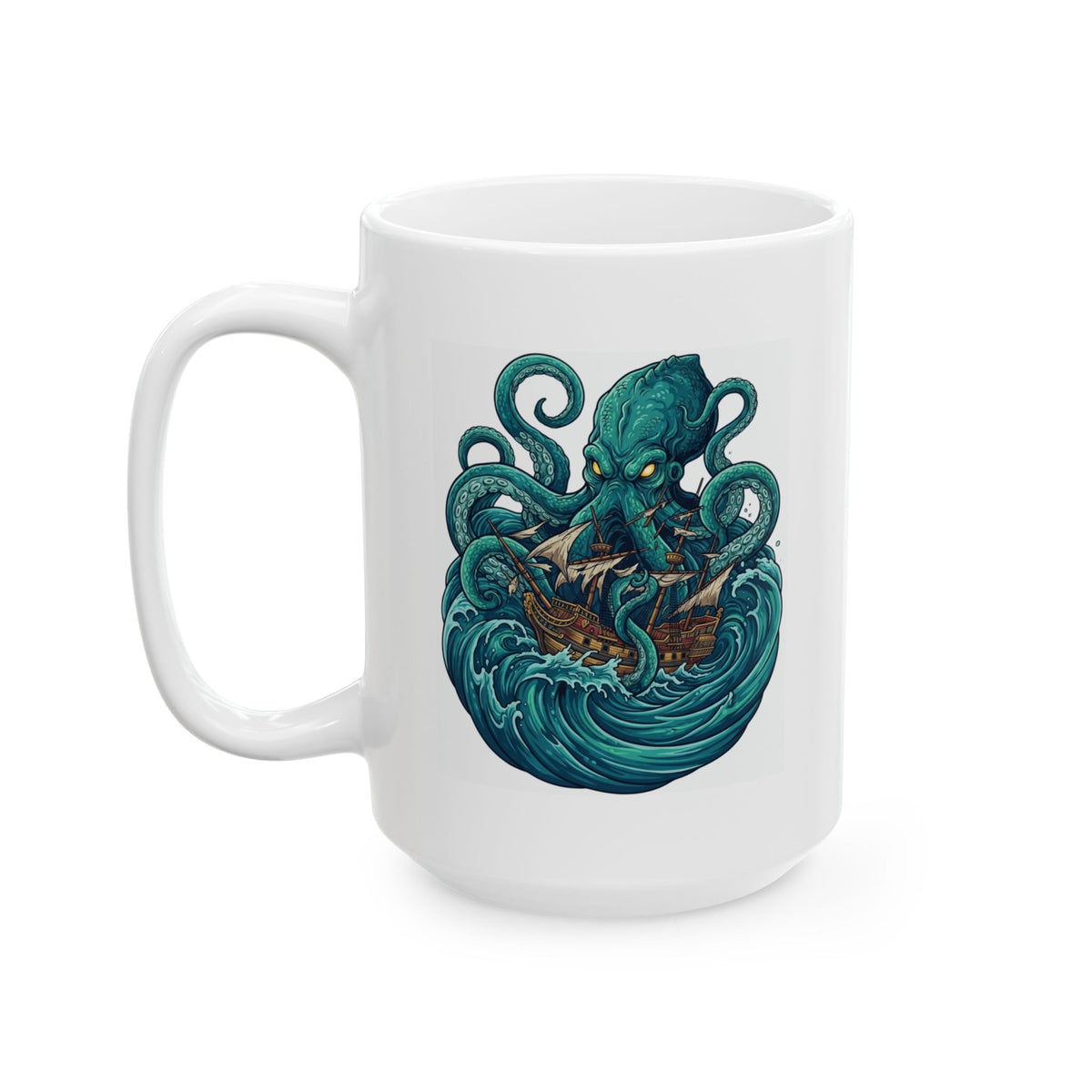 "The Kraken (Norse-Global Maritime)" White Ceramic Mug