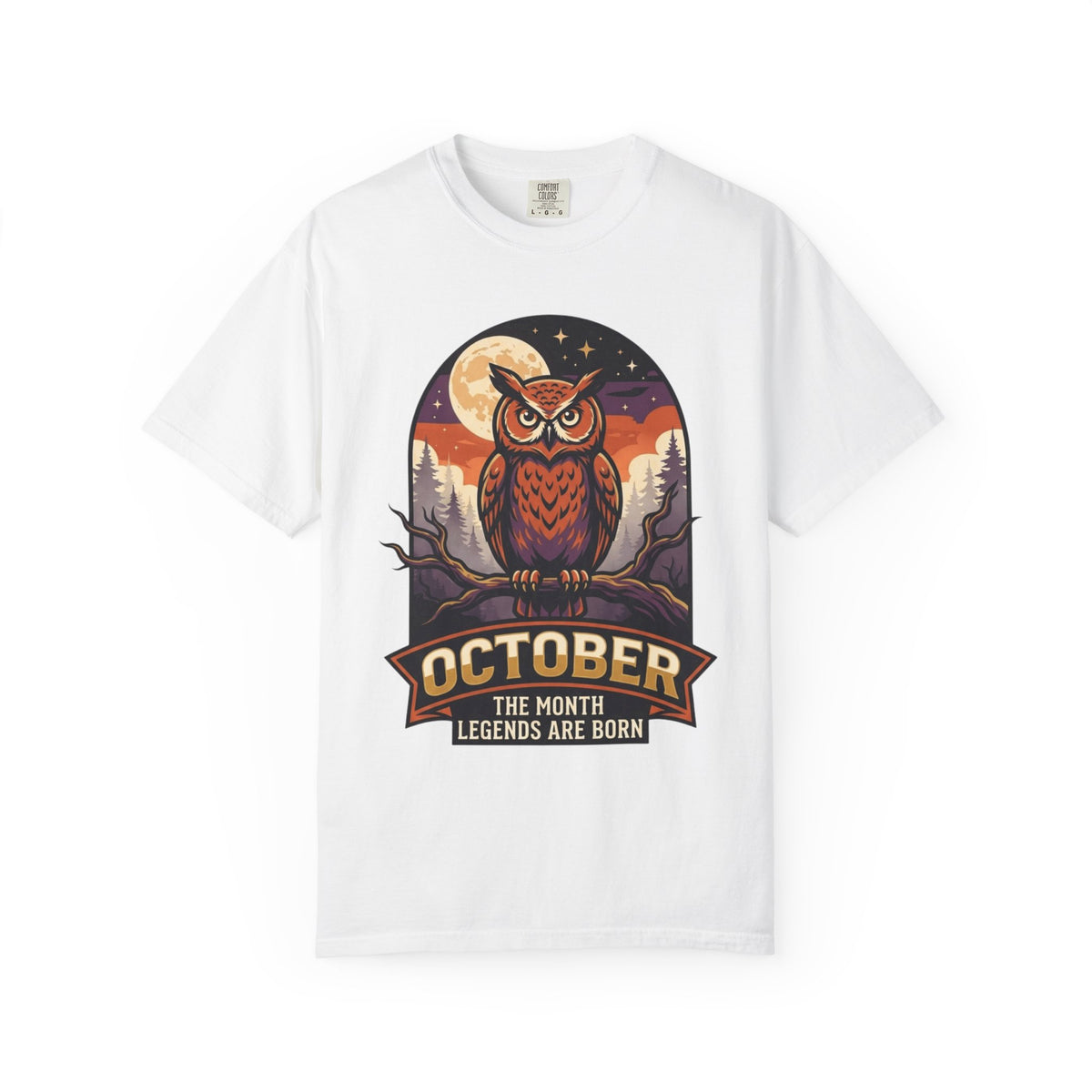 Color: White | October Legend Unisex Garment-Dyed Tee