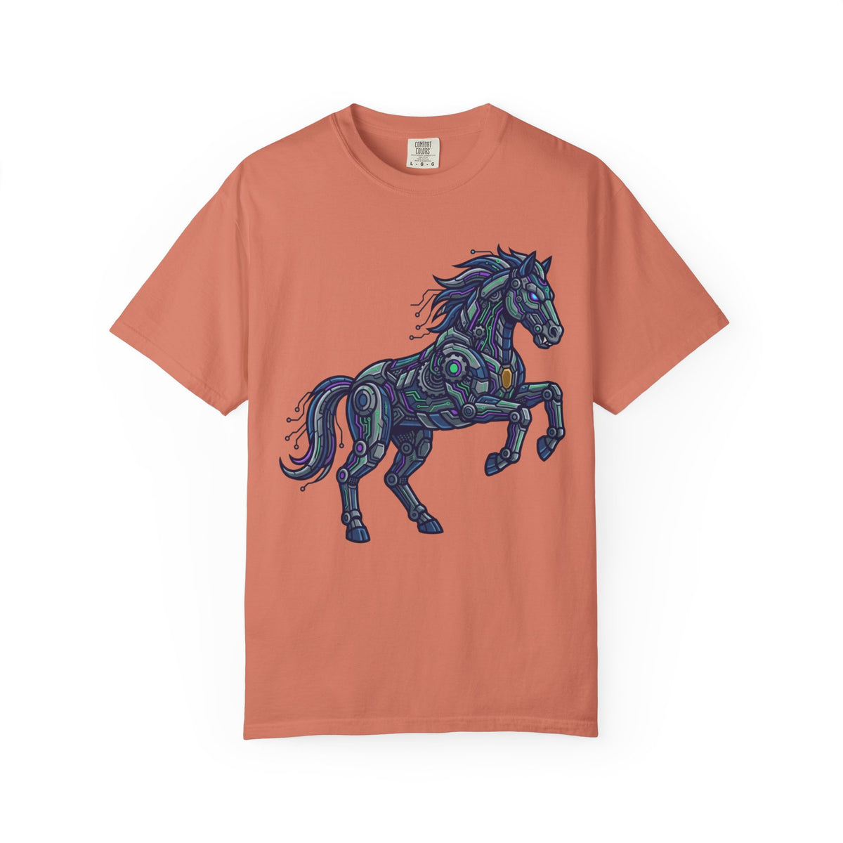 Color: Terracotta | Cyber Mustang Unisex Garment-Dyed Tee