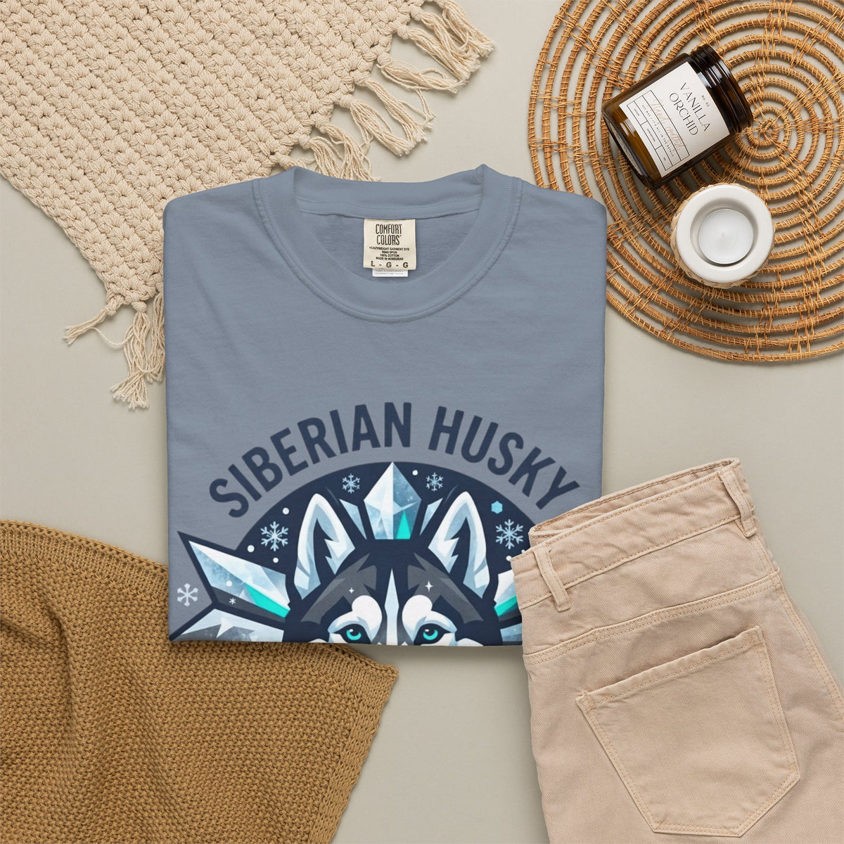 "Siberian Husky Loyal & Free" Unisex Garment-Dyed Tee