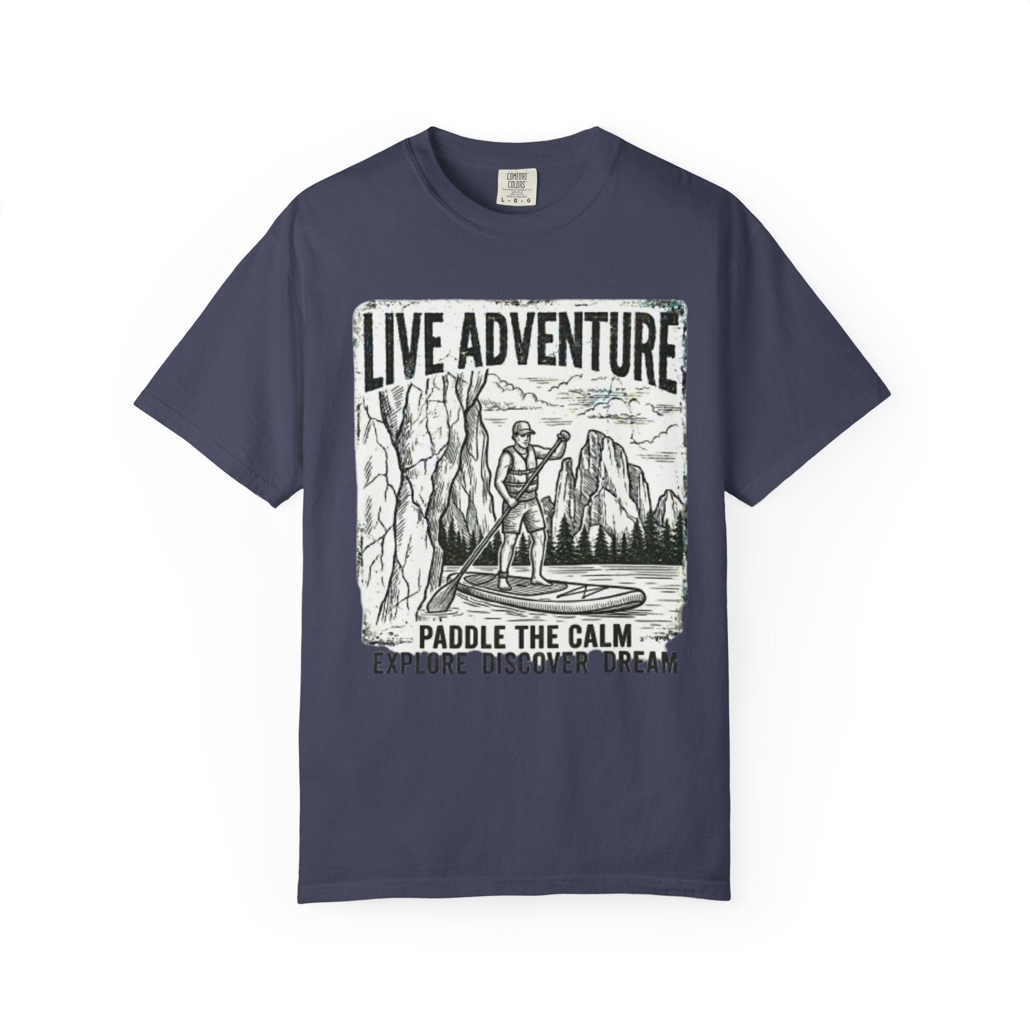 "Live Adventure - Paddle Board" Unisex Garment-Dyed Tee