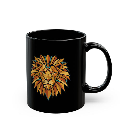 "Leo The Solar Lion" Black Ceramic Mug