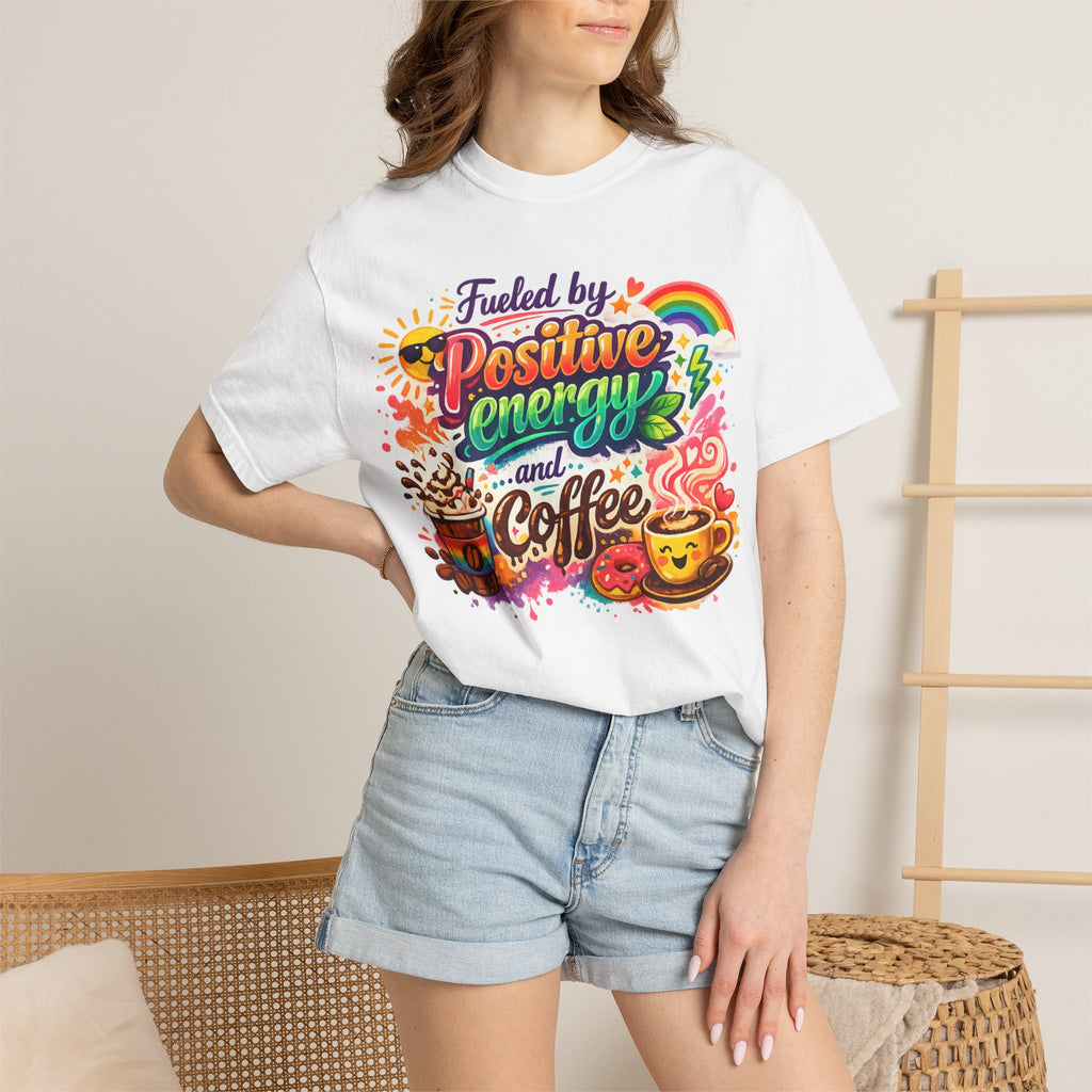 "The Caffeine-Induced Optimist" Unisex Garment-Dyed T-shirt
