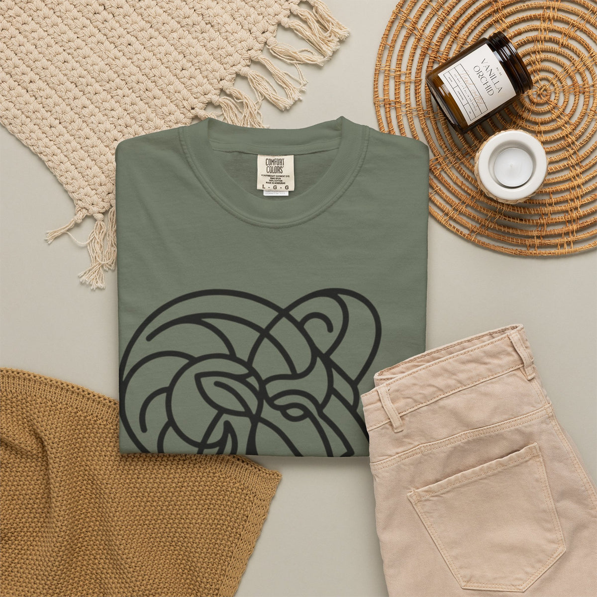 "Aries The Minimalist Ram" Unisex Garment-Dyed Tee