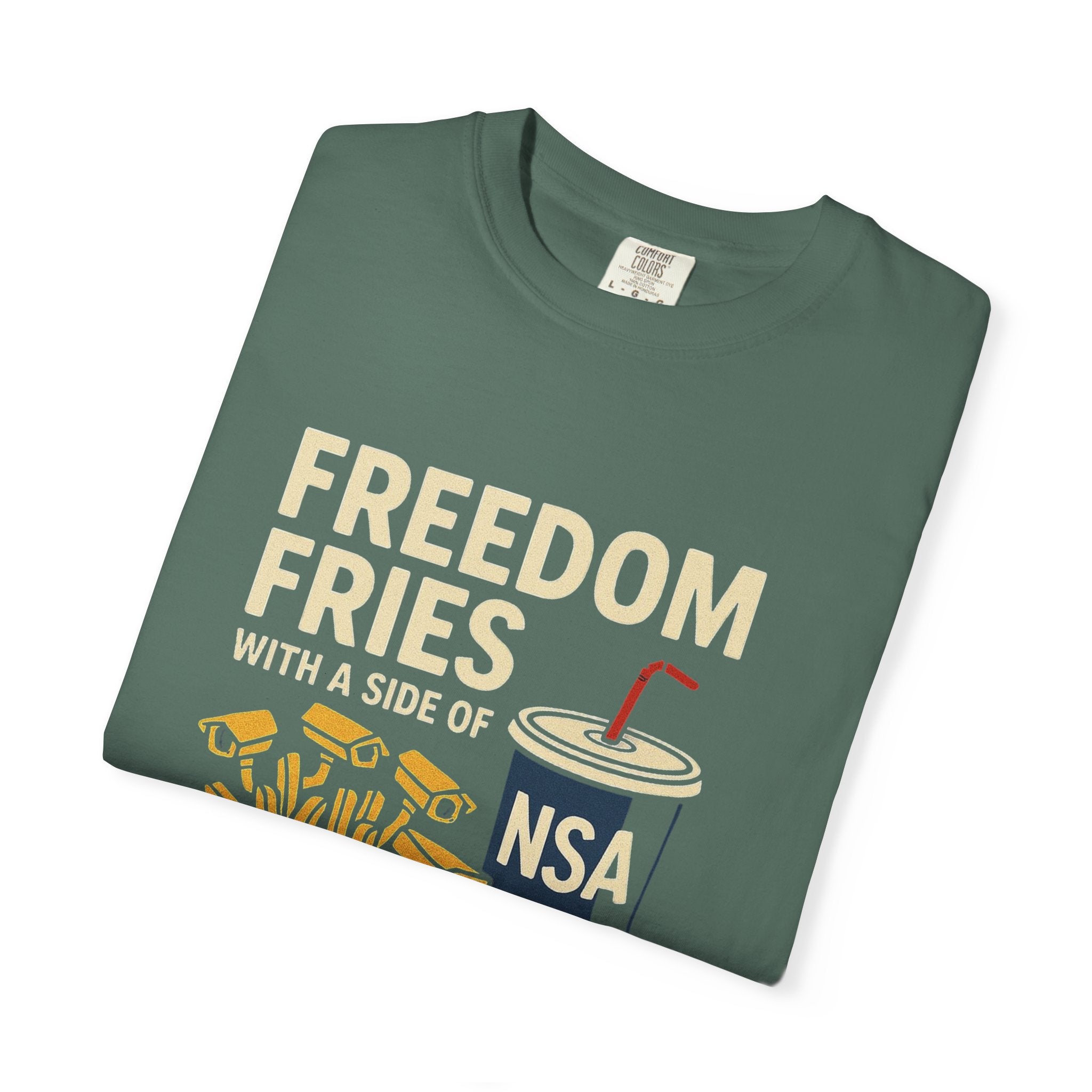 "Freedom Fries (With Extra Eyes)" Unisex Garment-Dyed T-shirt
