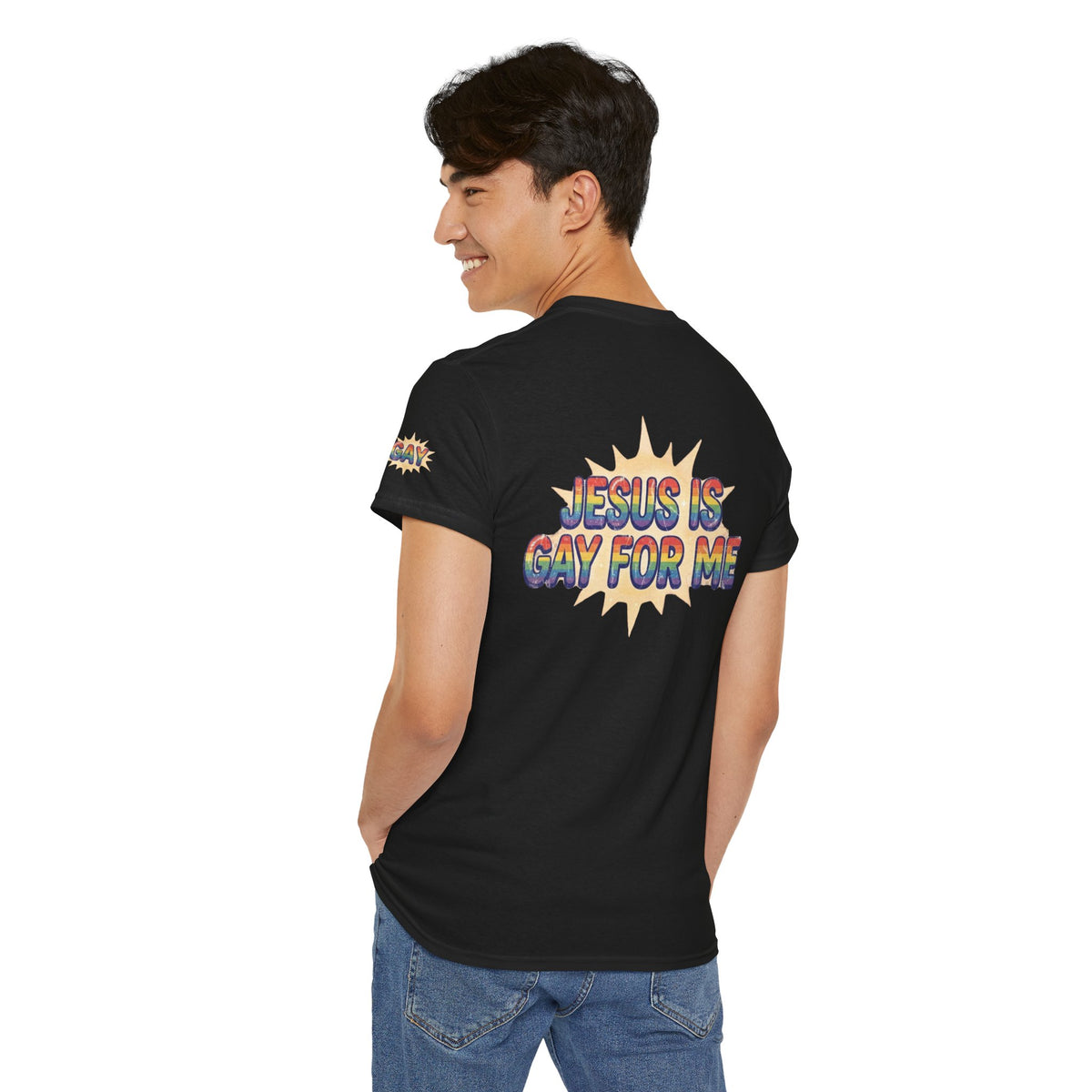 Color: Black | Jesus is Gay For Me Premium Graphic Tee