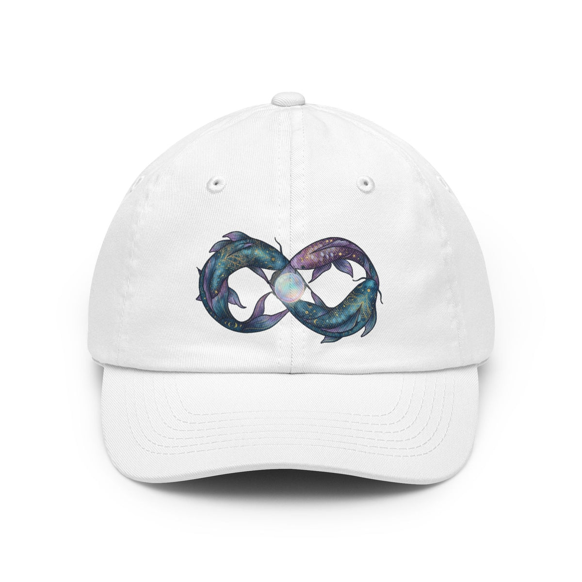 Color: White | Pisces The Infinite Fish Dad Hat — Graphic