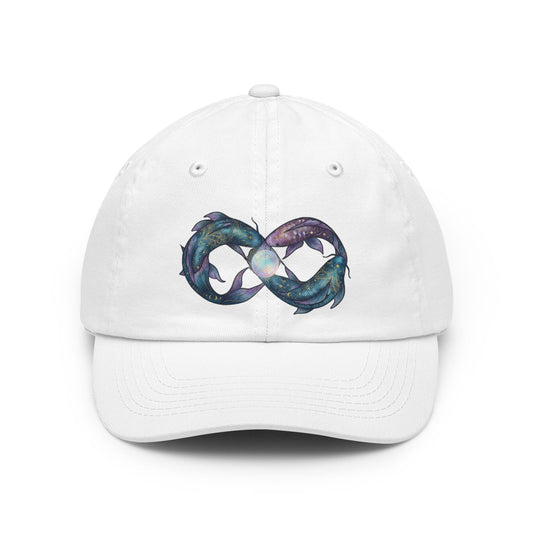 Color: White | Pisces The Infinite Fish Dad Hat — Graphic