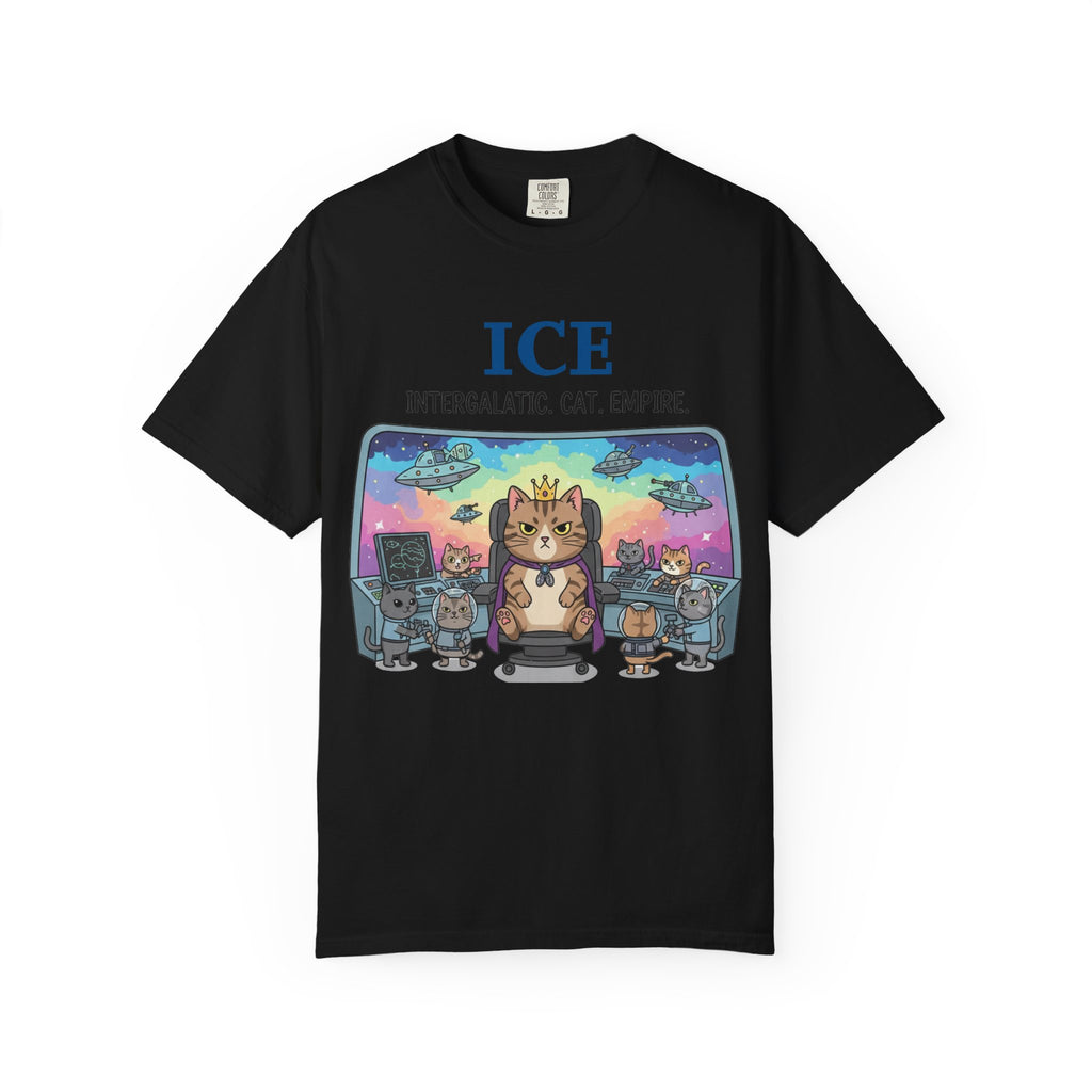 "ICE (Intergalactic Cat Empire)" Unisex Garment-Dyed T-shirt