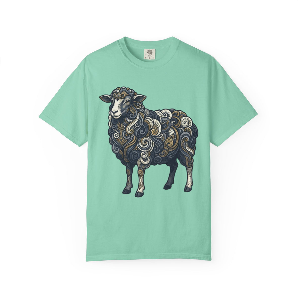 Color: Island Reef | Barnyard Sheep Unisex Garment-Dyed Tee