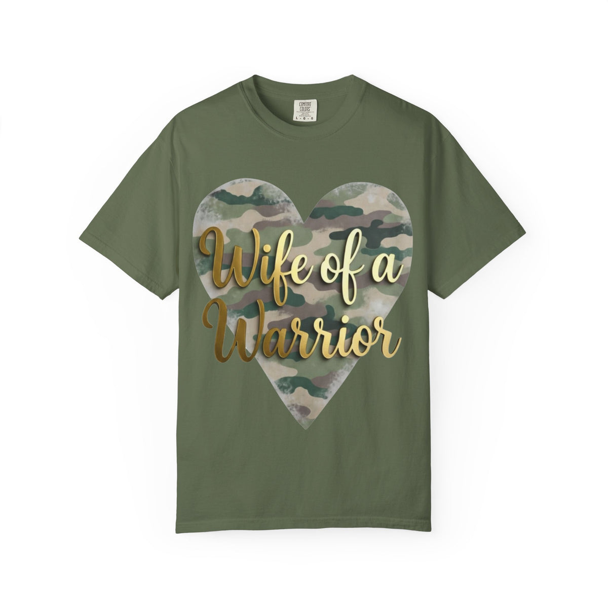 Color: Sage | Wife of a Warrior Unisex Garment-Dyed T-shirt