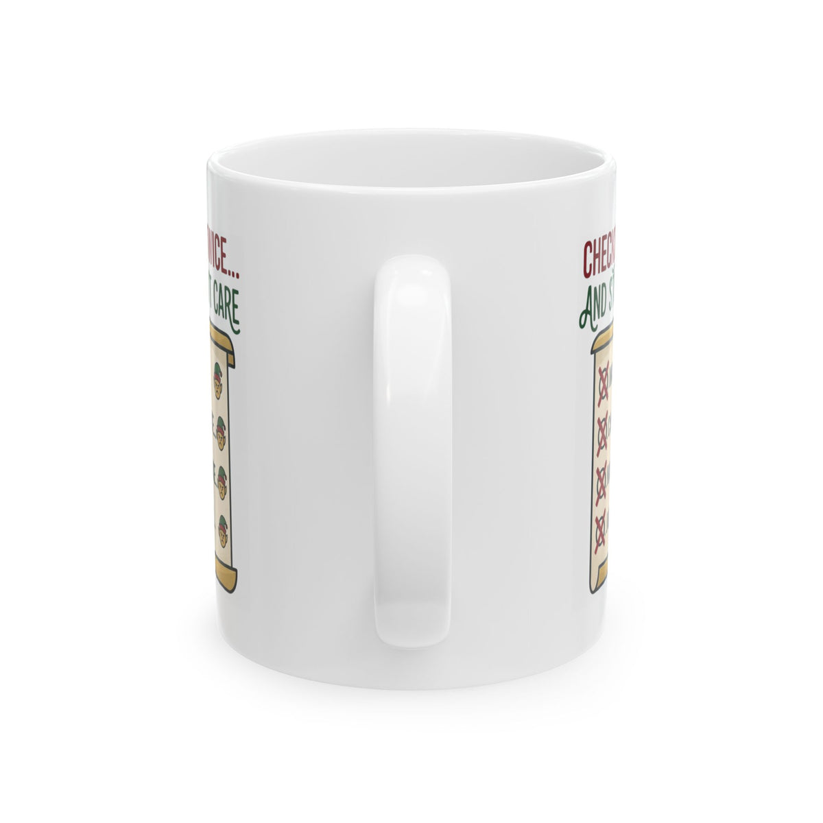 "Checking It Twice" White Ceramic Mug