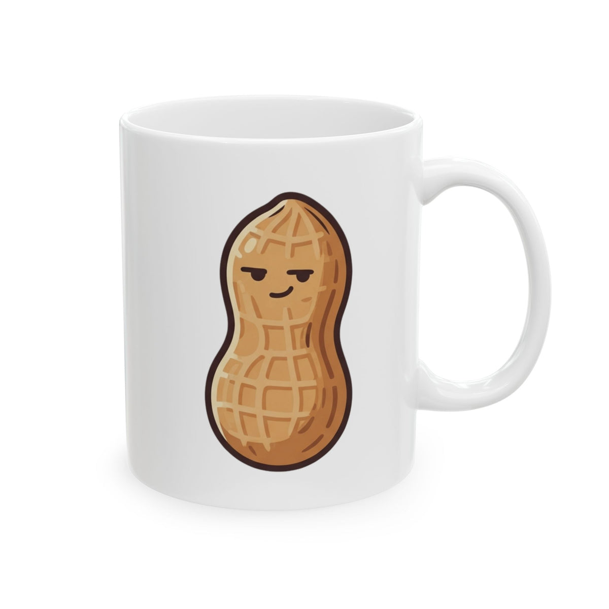 "Warning Contains Nuts" White Ceramic Mug — Graphic