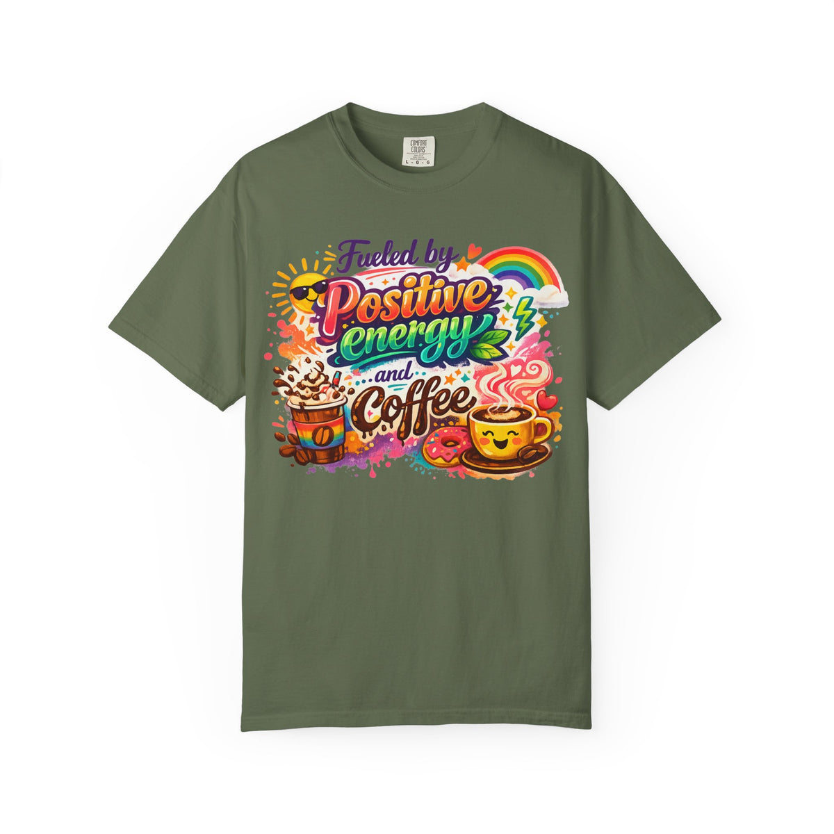 Color: Sage | The Caffeine-Induced Optimist Unisex Garment-Dyed T-shirt