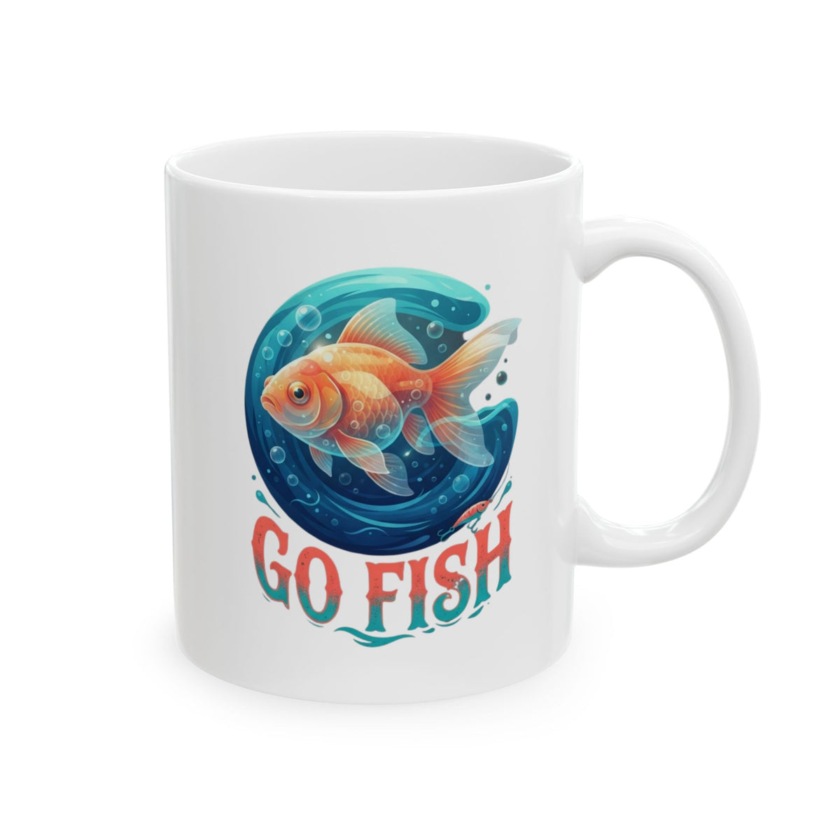 "Go Fish" White Ceramic Mug