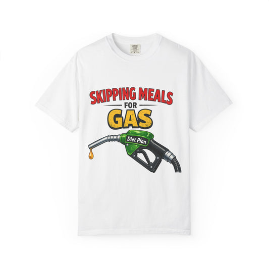 Color: White | My Gas Diet Plan | Garment-Dyed Tee — AttitudeShirts