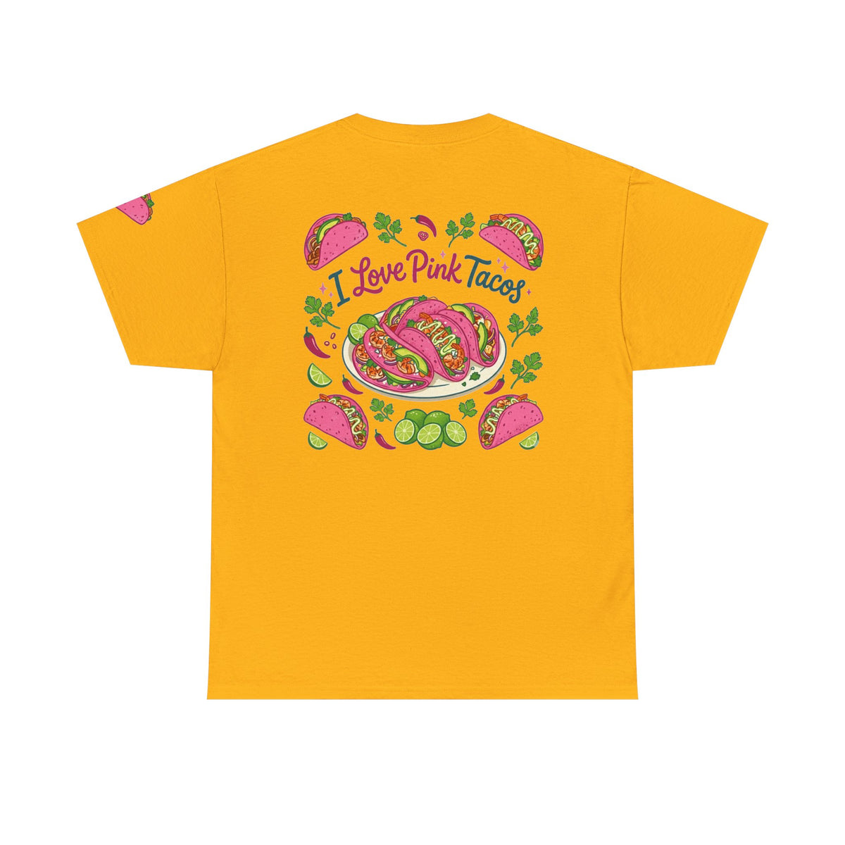 Color: Gold | I Love Pink Tacos Premium Graphic Tee