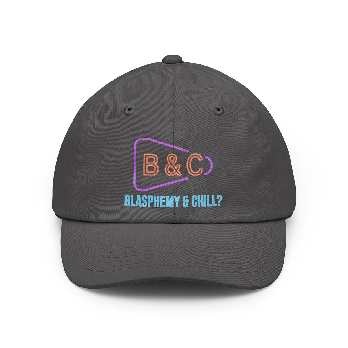 Color: Charcoal | Good Book Series Blasphemy & Chill Dad Hat