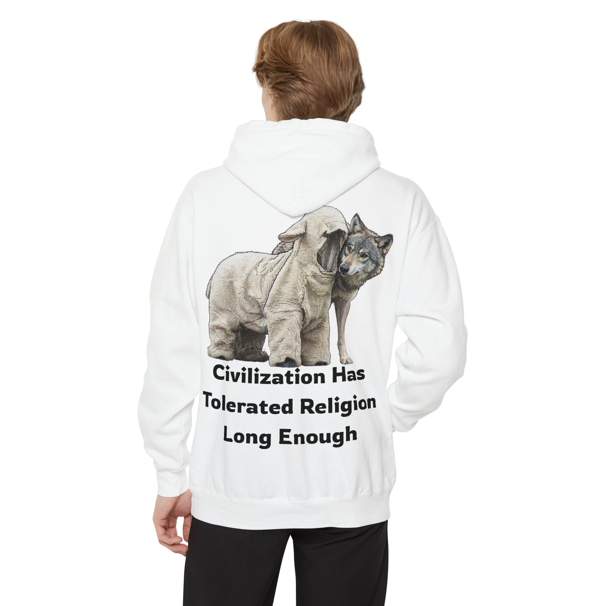 "Civilization Tolerated Religion" Garment-Dyed Hoodie