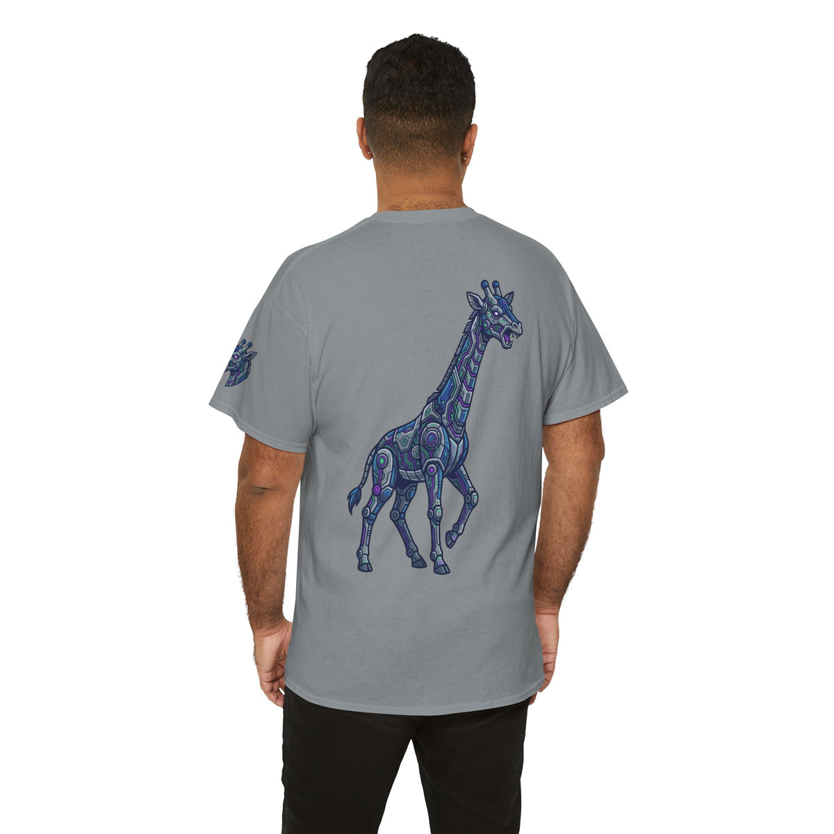 Color: Gravel | Cyber Giraffe Premium Graphic Tee