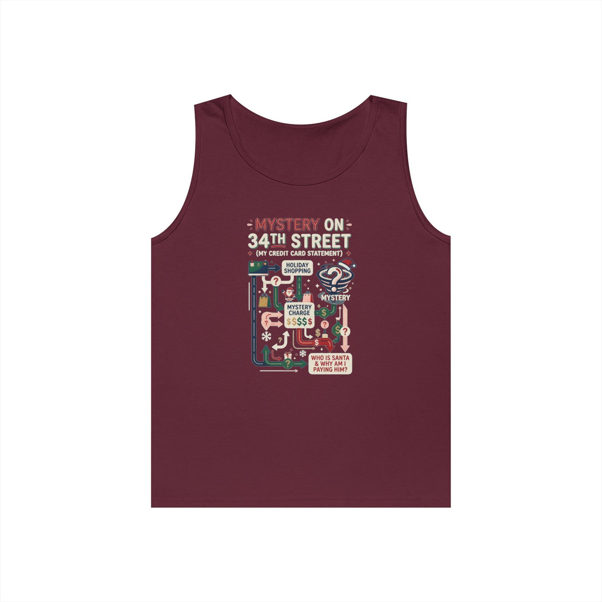 Color: Maroon | Mystery On 34th Street Tank Top