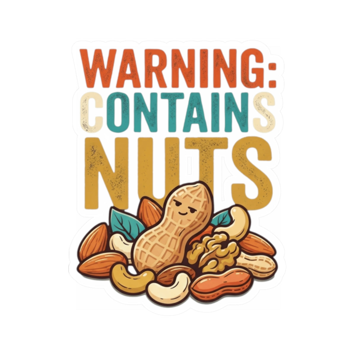 "Warning Contains Nuts" Sticker — Main