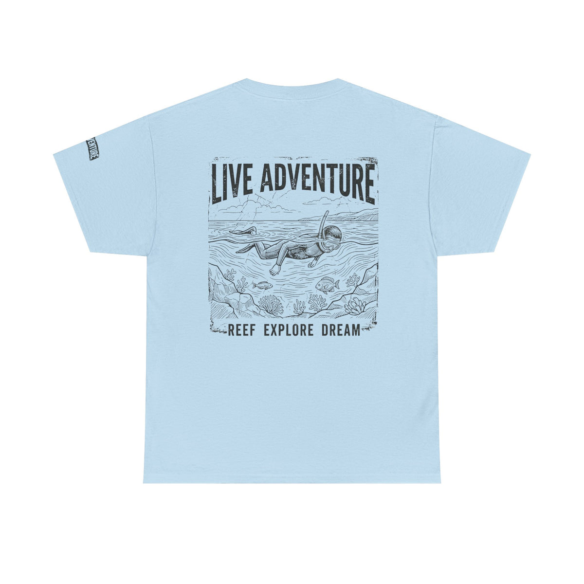 Color: Light Blue | Live Adventure Surfing Premium Graphic Tee