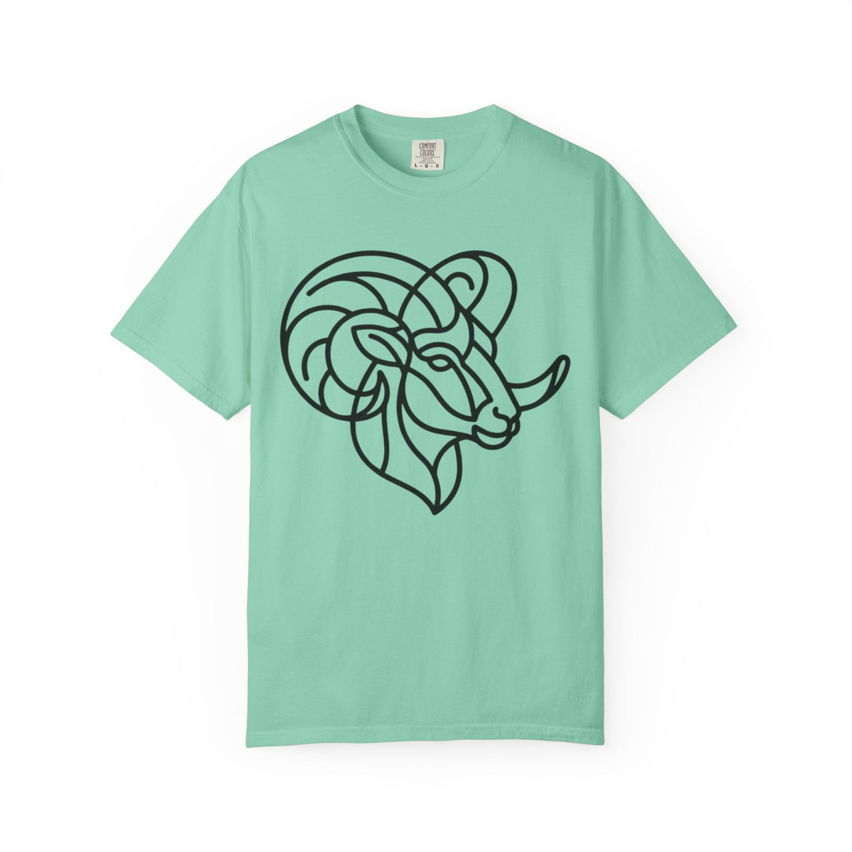 "Aries The Minimalist Ram" Unisex Garment-Dyed Tee