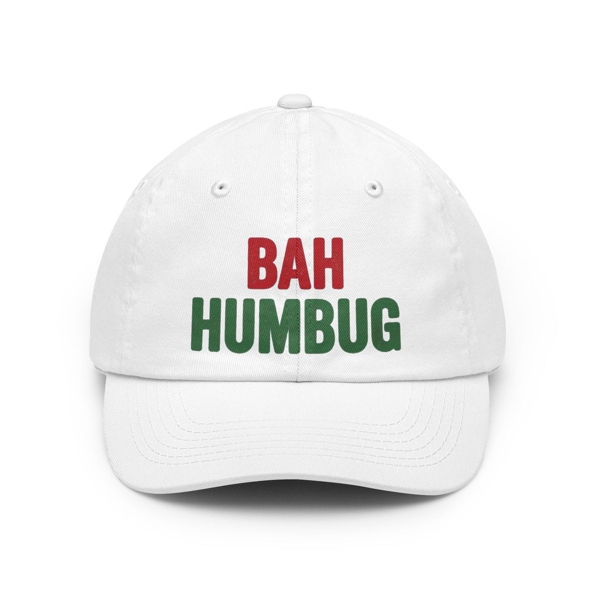 Color: White | Bah Humburg Dad Hat — Graphic
