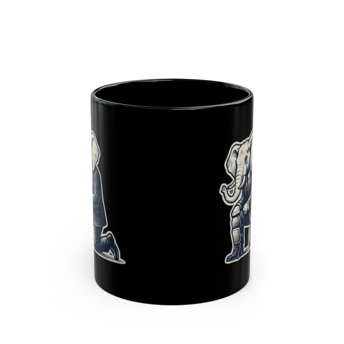"The Knee Pad Caucus" Black Ceramic Mug — Graphic