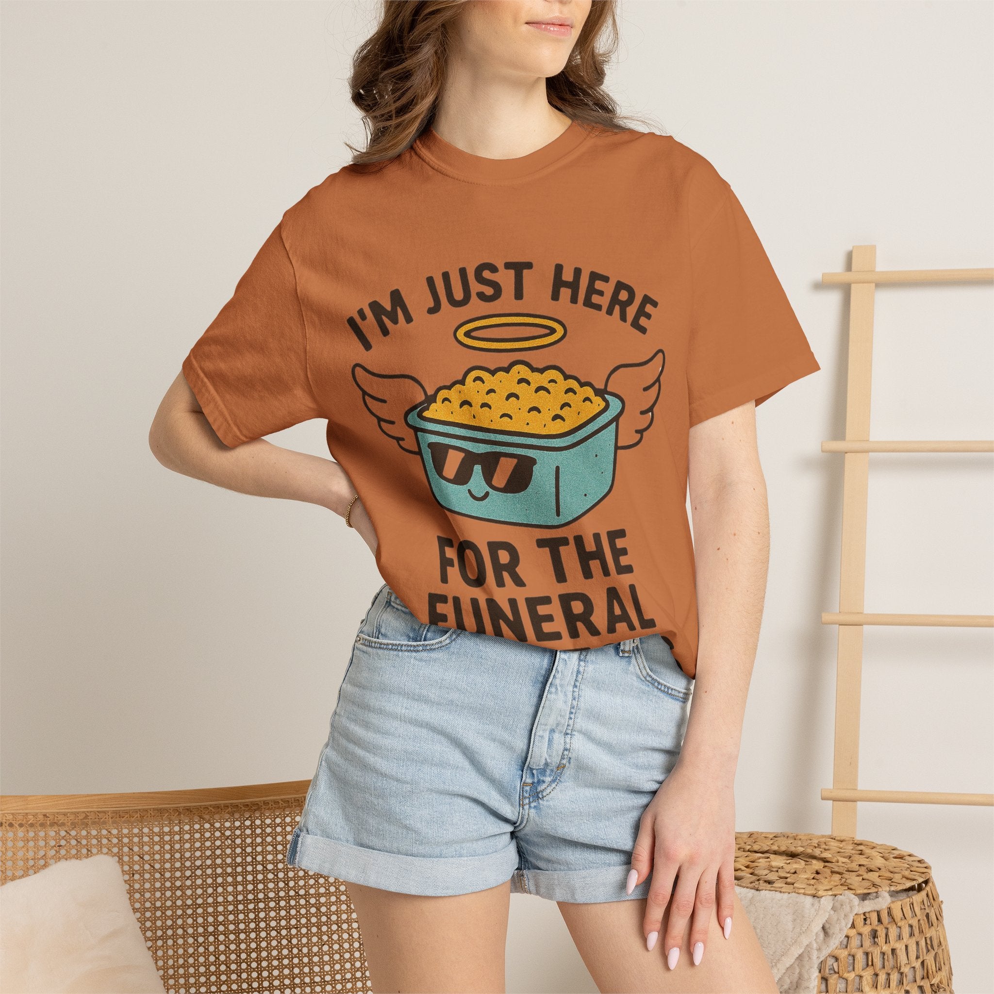 "I'm Just Here for the Funeral Potatoes"  Unisex Garment-Dyed T-shirt